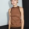 Massimo Dutti HALTER NECK WITH CONTRAST DETAIL - Top - Brown -Massimo Dutti Shop 2ec7c5af4dcc418b96e446a1128102b6