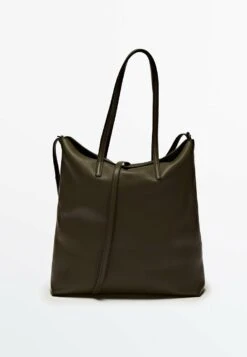 Massimo Dutti With Multi-Way Strap - Tote Bag - Khaki -Massimo Dutti Shop 2f0739356e58419ab4a3e51c11f2f6d0