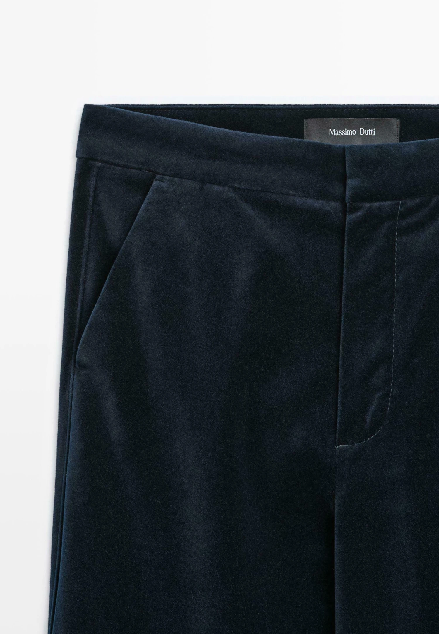 Massimo Dutti SKINNY FLARE FIT VELVET - Trousers - Dark Blue 11 Massimo Dutti SKINNY FLARE FIT VELVET - Trousers - Dark Blue - Image 9