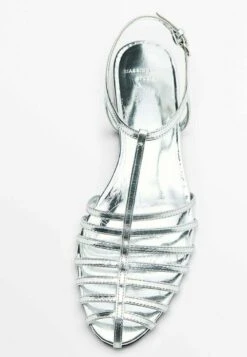 Massimo Dutti Laminated Cage - Studio- Ankle Strap Ballet Pumps - Silver Coloured -Massimo Dutti Shop 2f374dda1b5d4c108f3d14d9a13a3575