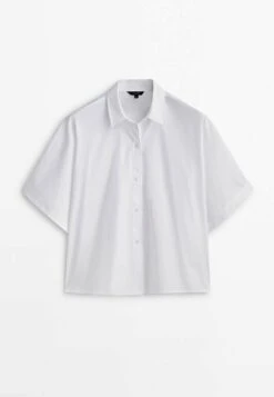Massimo Dutti With Kimono Sleeves - Button-Down Blouse - White -Massimo Dutti Shop 2f4dffc5f0394a8d8b4a41f5f4120ee5