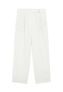 Massimo Dutti STRIPED WITH BUCKLE DETAIL - Trousers - White -Massimo Dutti Shop 2f6c2f32bf04432aae948e0125d3151f