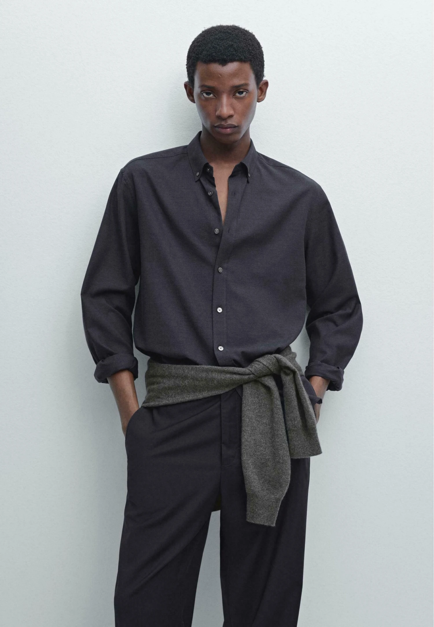 Massimo Dutti SOFT REGULAR FIT MELANGE - Shirt - Dark Blue 3 Massimo Dutti SOFT REGULAR FIT MELANGE - Shirt - Dark Blue