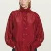 Massimo Dutti Button-down Blouse - Dark Red -Massimo Dutti Shop 2f91c168c8c64b1a819e2587c20a69f9