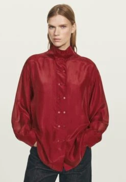 Massimo Dutti Button-down Blouse - Dark Red