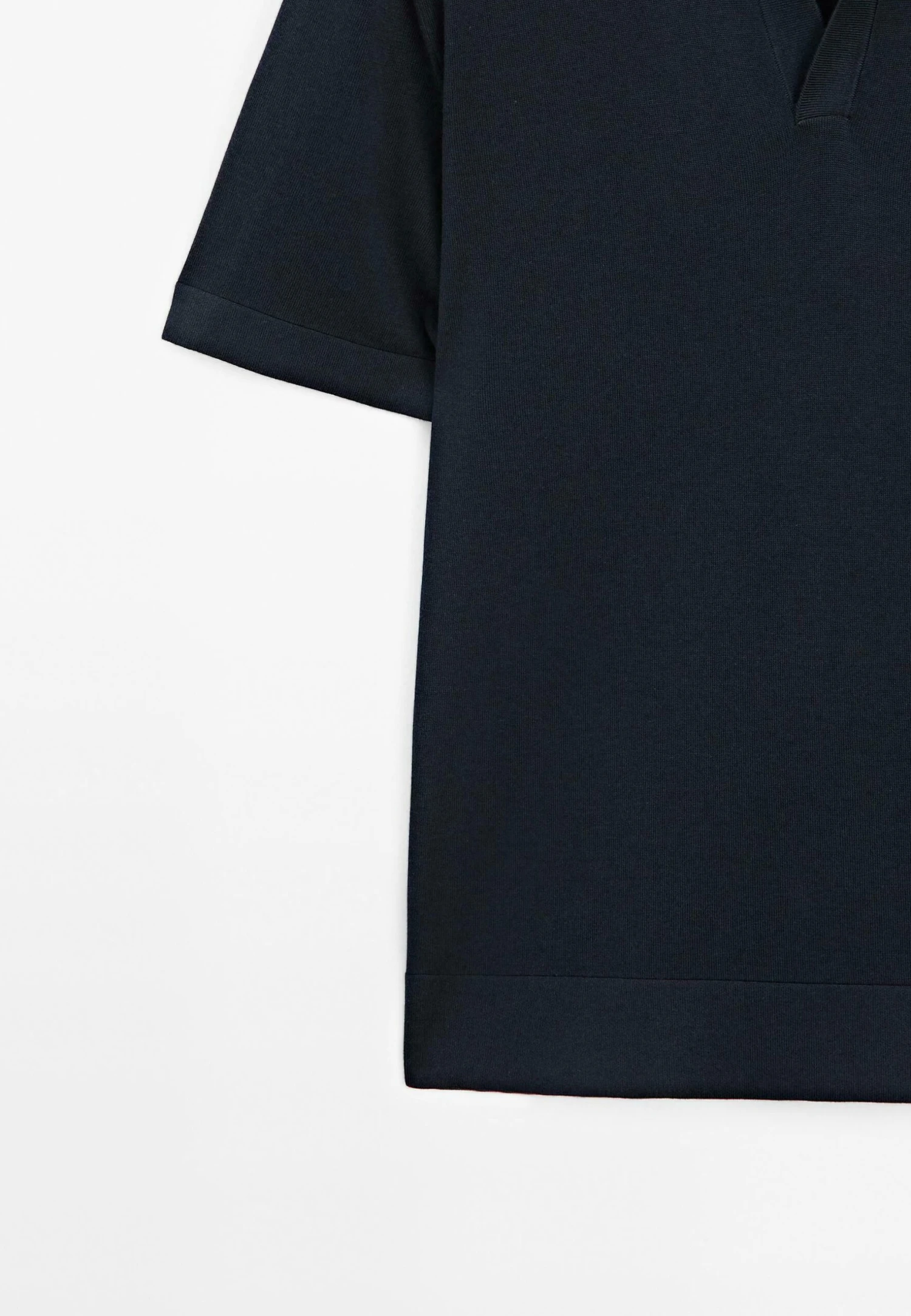 Massimo Dutti FINE V-NECK WITH SHORT SLEEVE - Polo Shirt - Dark Blue 10 Massimo Dutti FINE V-NECK WITH SHORT SLEEVE - Polo Shirt - Dark Blue - Image 8