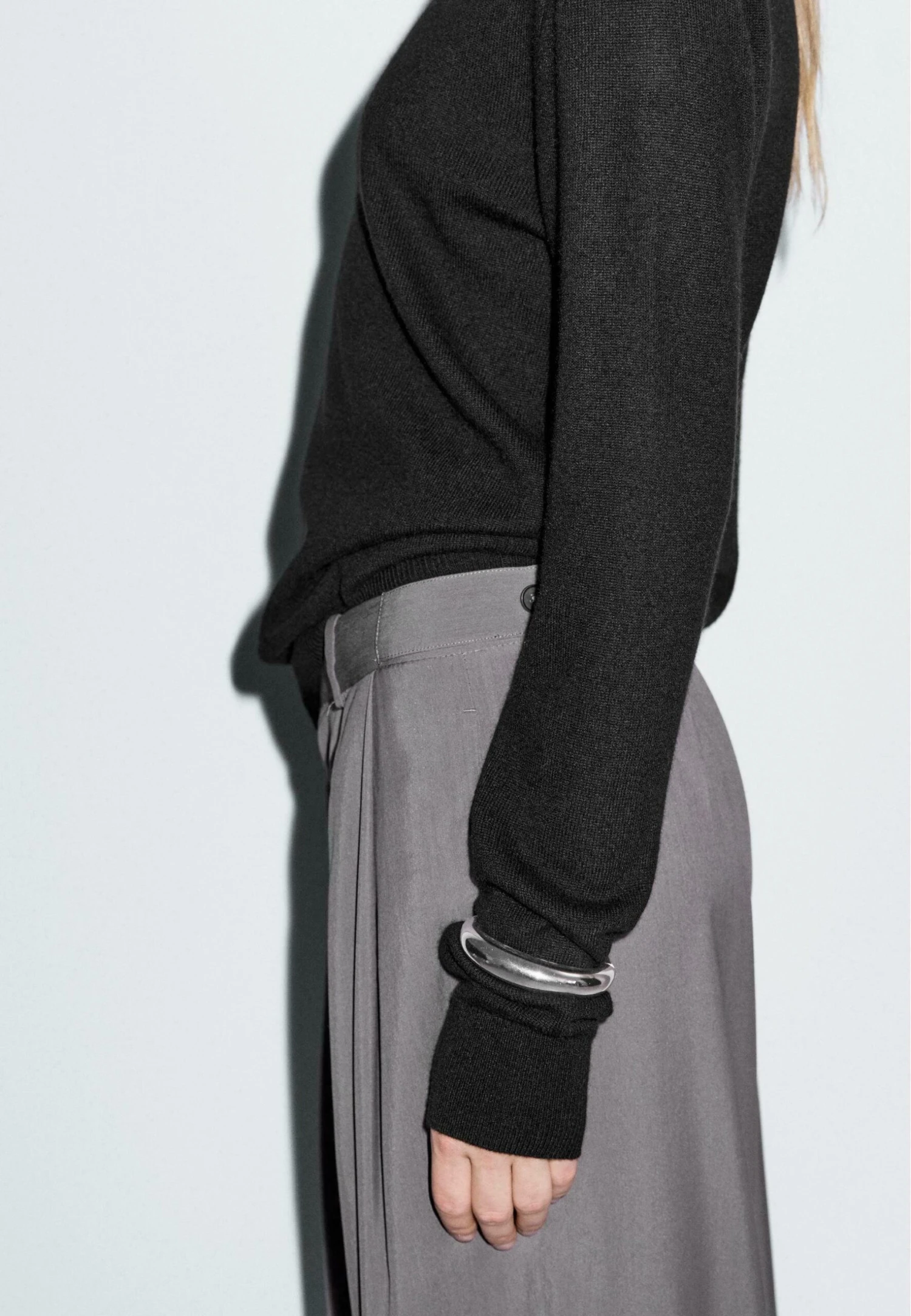 Massimo Dutti HIGH NECK - Jumper - Black 5 Massimo Dutti HIGH NECK - Jumper - Black - Image 3