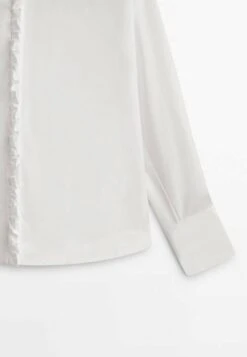 Massimo Dutti Studio-With Ruffle Detail- Button-Down Blouse - White -Massimo Dutti Shop 2fddaa7ada6341a1b3023adf586b69fe