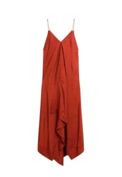 Massimo Dutti FLOWING MIDI WITH RUFFLES - Cocktail Dress / Party Dress - Orange -Massimo Dutti Shop 301d09559ee747678bd87c03e8f4e697