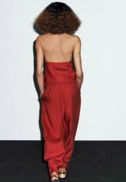 Massimo Dutti SAROUEL WITH TIE - Trousers - Red -Massimo Dutti Shop 3055eaabe4fc4ad9960402fcce365e64