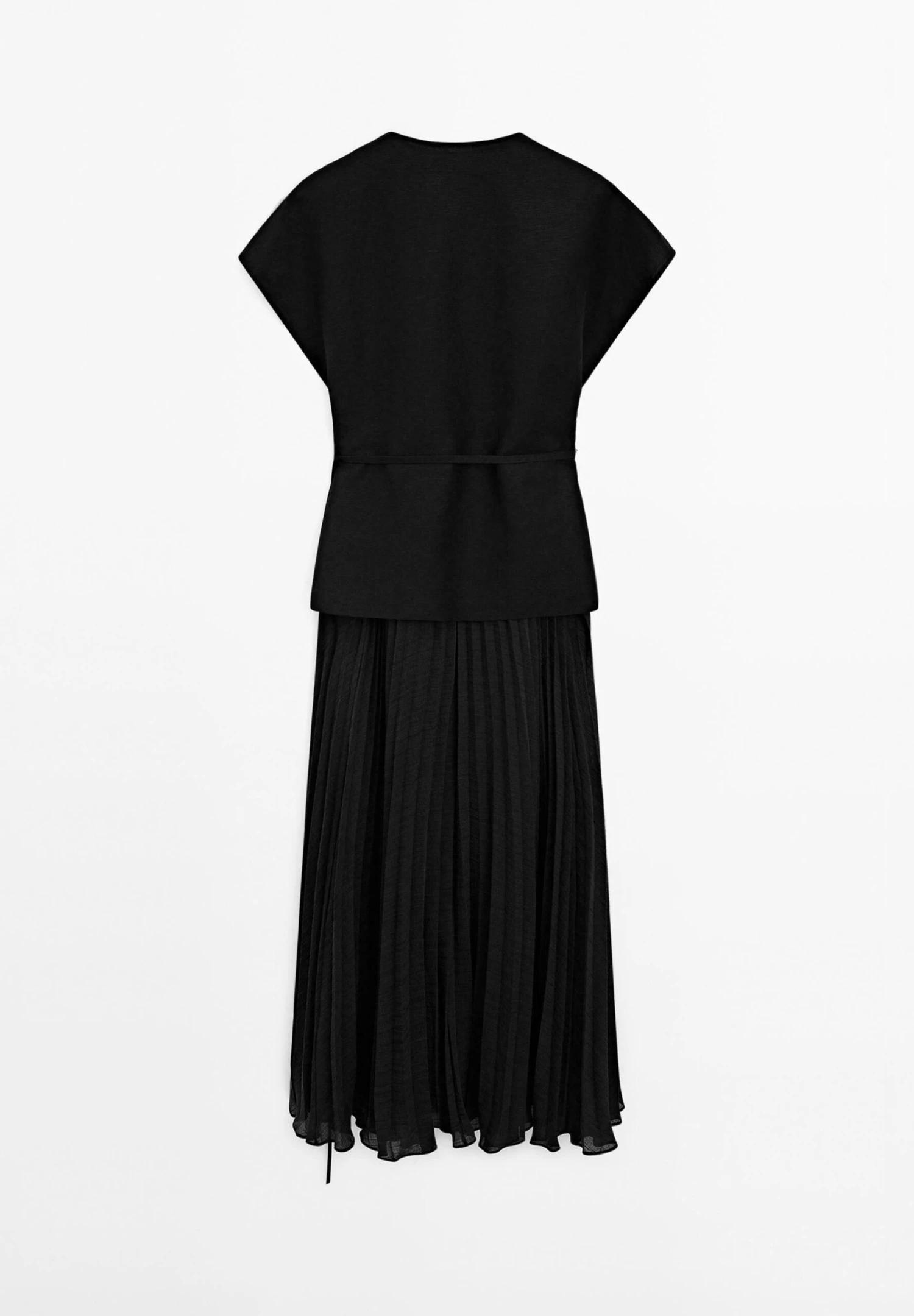 Massimo Dutti LONG PLEATED WITH WAISTCOAT DETAIL - Maxi Dress - Black 9 Massimo Dutti LONG PLEATED WITH WAISTCOAT DETAIL - Maxi Dress - Black - Image 7