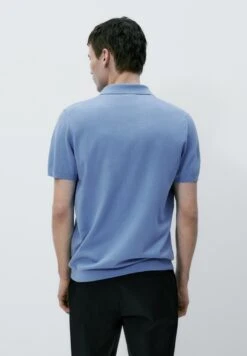 Massimo Dutti Kurzärmeliger - Polo Shirt - Light Blue Denim -Massimo Dutti Shop 30a972223b3a4e5e8b11583d49521eb0