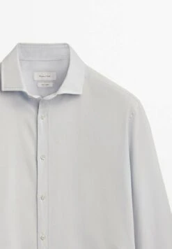 Massimo Dutti Micro Textured - Shirt - Light Blue -Massimo Dutti Shop 30c95ccebf354ca78f5b25352290ba43