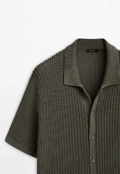 Massimo Dutti Crochet With Buttoned- Shirt - Khaki -Massimo Dutti Shop 310aa0479f90475098fe0829d38325a5