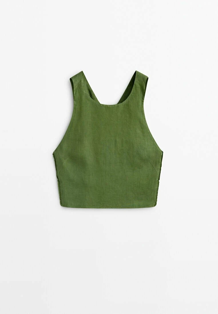 Massimo Dutti With Crossover Back- Blouse - Green 12 Massimo Dutti With Crossover Back- Blouse - Green - Image 10