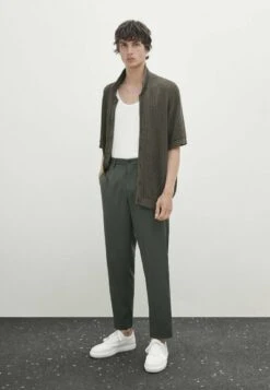 Massimo Dutti Crochet With Buttoned- Shirt - Khaki -Massimo Dutti Shop 314f3ebaa4b942398a6c041ffdddf8b6