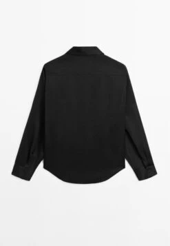 Massimo Dutti FLOWING SATIN LONG SLEEVE - Button-down Blouse - Black -Massimo Dutti Shop 3172f06f55614f2bb4802007c3124cf9