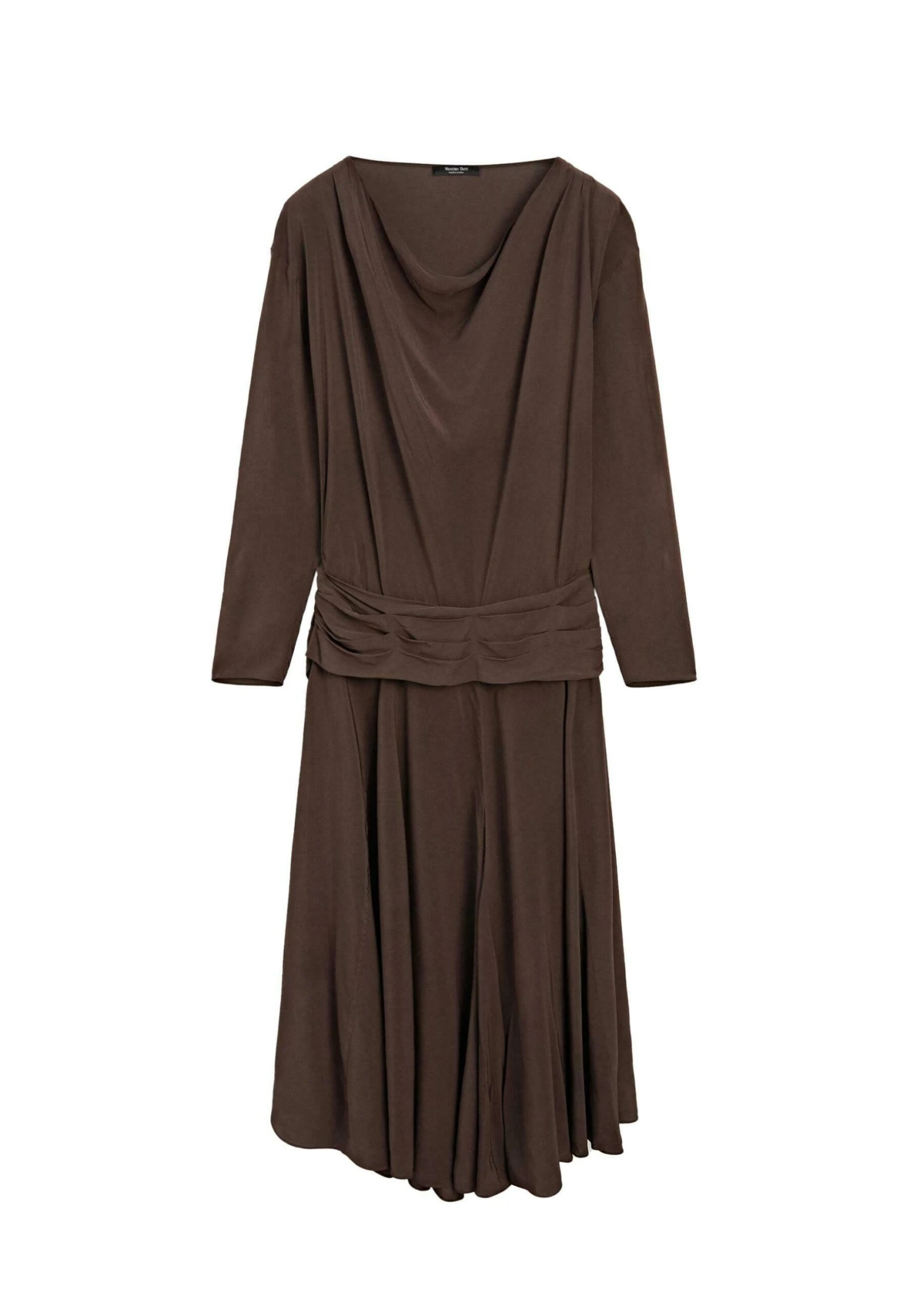 Massimo Dutti LONG FLOWING WITH DRAPED SASH BELT - Maxi Dress - Brown 7 Massimo Dutti LONG FLOWING WITH DRAPED SASH BELT - Maxi Dress - Brown - Image 5