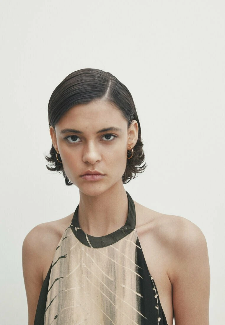 Massimo Dutti Traces Printed - Maxi Dress - Green 6 Massimo Dutti Traces Printed - Maxi Dress - Green - Image 4