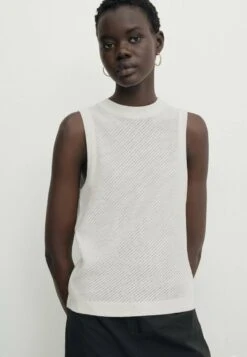 Massimo Dutti Textured Blend - Top - Beige