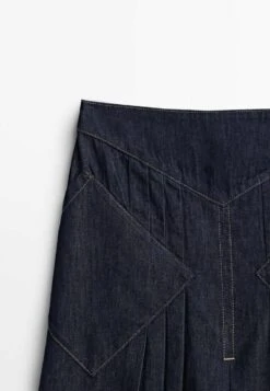 Massimo Dutti Rinse-Wash Box Pleat - Pencil Skirt - Dark Blue -Massimo Dutti Shop 327964a72dcd489089566a1e02813234