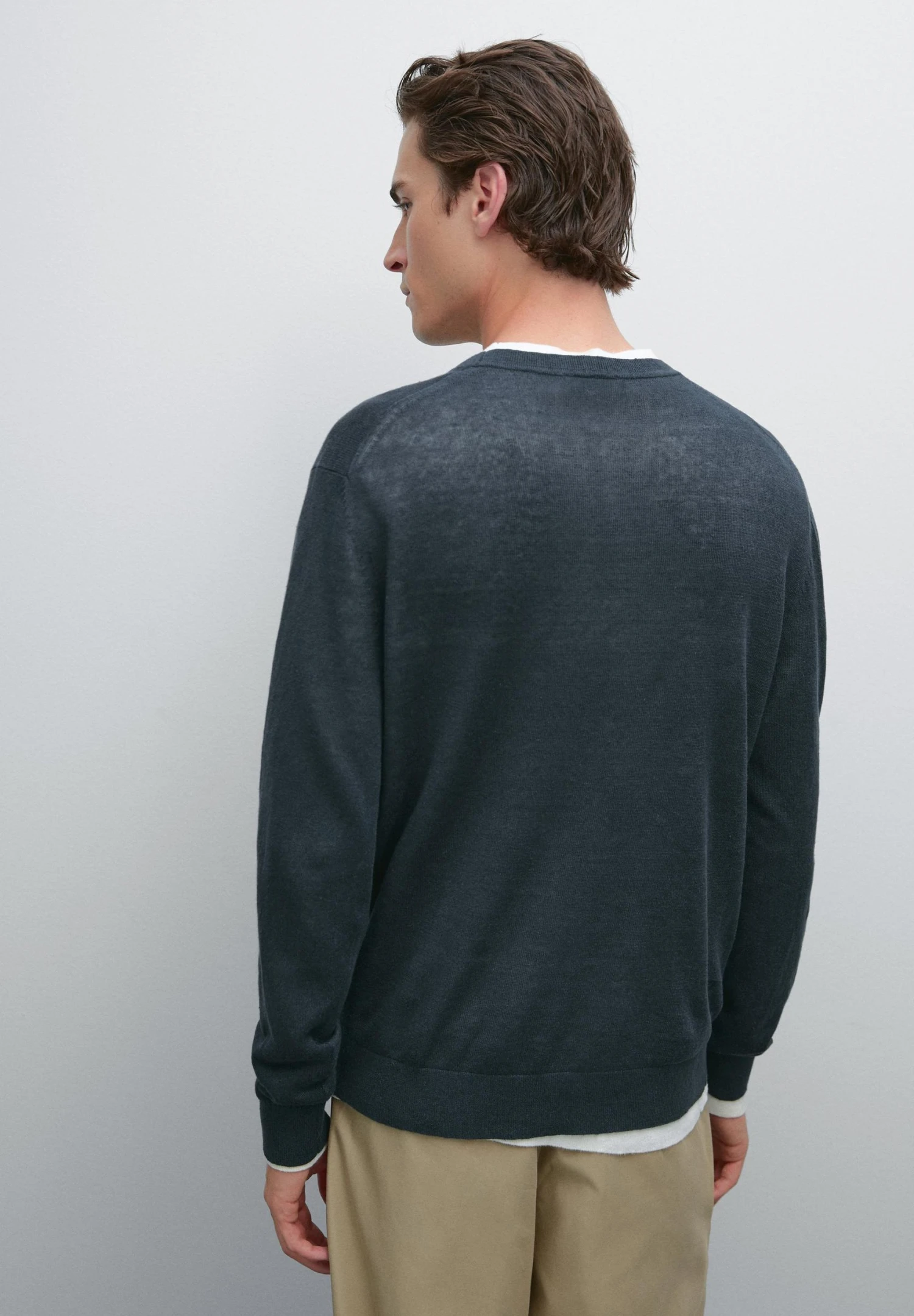 Massimo Dutti FINE CREW NECK WITH LONG SLEEVE - Jumper - Dark Blue 5 Massimo Dutti FINE CREW NECK WITH LONG SLEEVE - Jumper - Dark Blue - Image 3