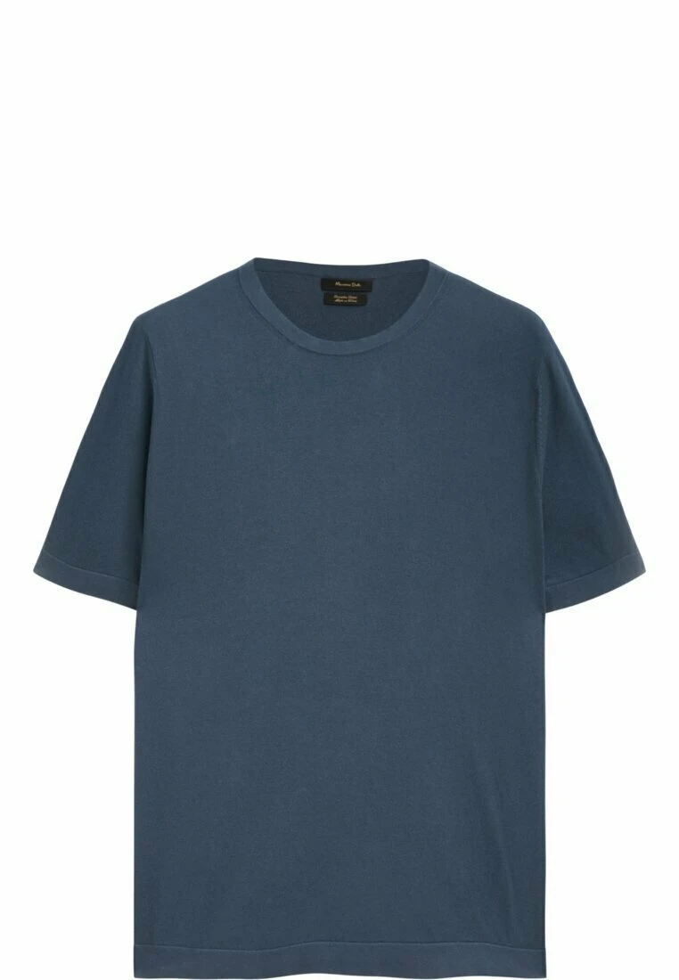 Massimo Dutti Short Sleeve - Basic T-Shirt - Mottled Dark Blue 10 Massimo Dutti Short Sleeve - Basic T-Shirt - Mottled Dark Blue - Image 8