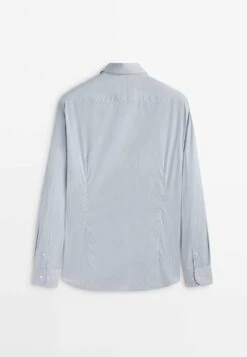 Massimo Dutti Pinstriped Easy Iron- Formal Shirt - Blue -Massimo Dutti Shop 32ac99b988614af3bc122bf86c933621