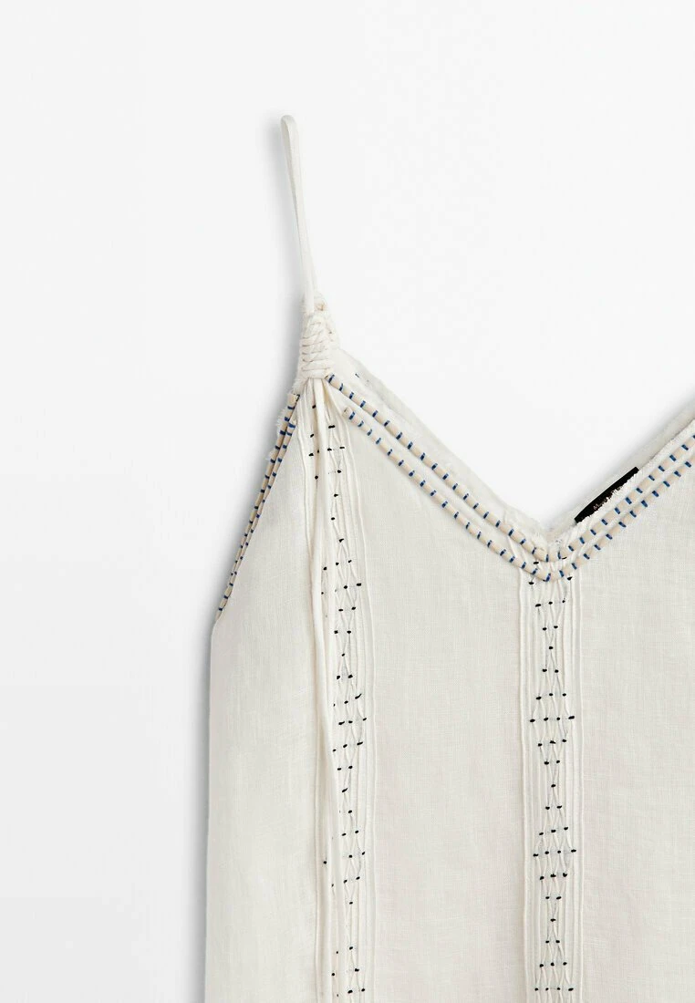 Massimo Dutti With Straps And Embroidery Detail - Maxi Dress - White 12 Massimo Dutti With Straps And Embroidery Detail - Maxi Dress - White - Image 10