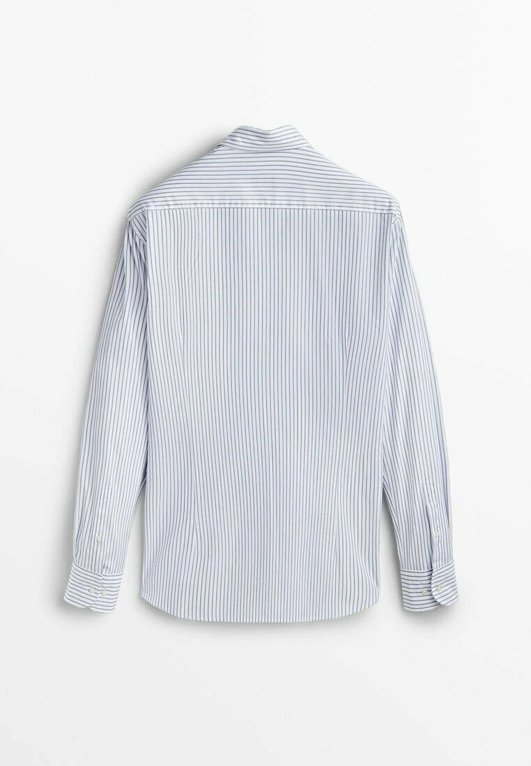 Massimo Dutti Fit Striped- Shirt - Light Blue 8 Massimo Dutti Fit Striped- Shirt - Light Blue - Image 6
