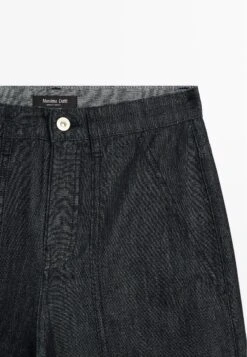 Massimo Dutti WIDE LEG - Straight Leg Jeans - Mottled Dark Blue -Massimo Dutti Shop 32e81f5f370e434c8432f88e60c0d069