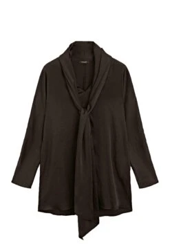 Massimo Dutti LONG FLOWING GARMENT WITH TIED NECK - Blouse - Dark Brown 17 Massimo Dutti LONG FLOWING GARMENT WITH TIED NECK - Blouse - Dark Brown -Massimo Dutti Shop 33022a455f894cd282b303557cdec471