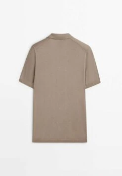 Massimo Dutti Milano Short Sleeve- Polo Shirt - Brown -Massimo Dutti Shop 330a86f74a7d41a58c02e02546239246