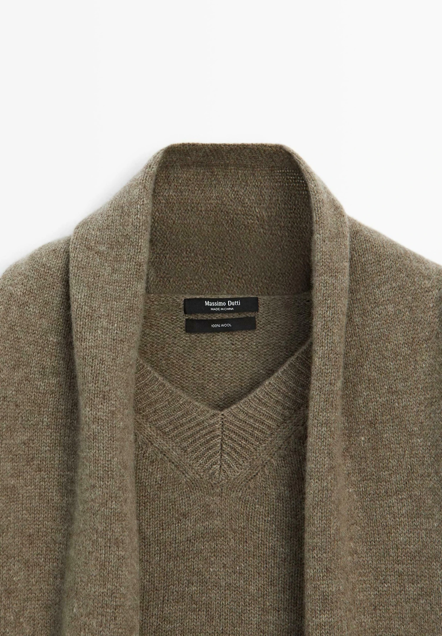 Massimo Dutti WITH SCARF AND POCKET - Jumper - Mottled Dark Green 10 Massimo Dutti WITH SCARF AND POCKET - Jumper - Mottled Dark Green - Image 8