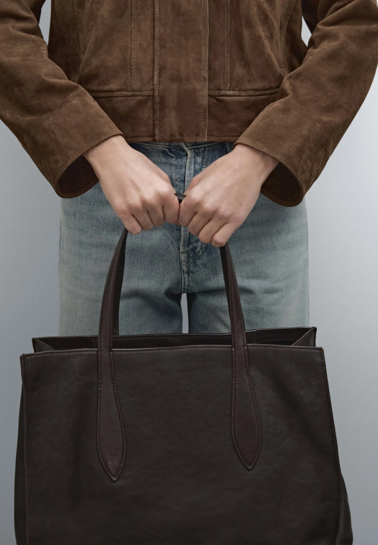 Massimo Dutti MAXI - Handbag - Brown 4 Massimo Dutti MAXI - Handbag - Brown - Image 2