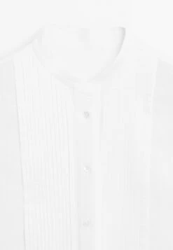 Massimo Dutti BLEND GARMENT WITH THIN PINTUCKS - Button-down Blouse - White -Massimo Dutti Shop 3346f04af9eb4675ba013083ff3e053f