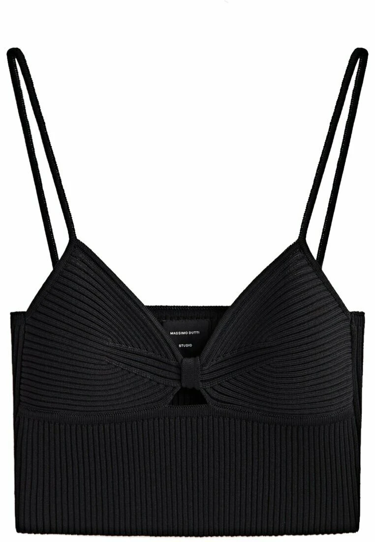 Massimo Dutti Studio - Cut-Out Crop - Top - Black 8 Massimo Dutti Studio - Cut-Out Crop - Top - Black - Image 6