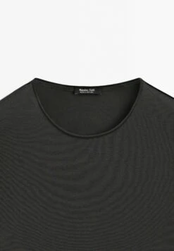 Massimo Dutti FLOWING SHORT SLEEVE WITH CREW NECK - Basic T-shirt - Dark Grey -Massimo Dutti Shop 337a82530c534bd6b8799177fdfe1fba