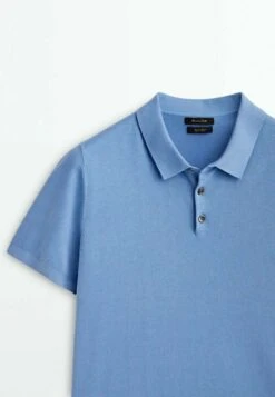 Massimo Dutti Kurzärmeliger - Polo Shirt - Light Blue Denim -Massimo Dutti Shop 337ff58782dd4755a68bf525c1090146