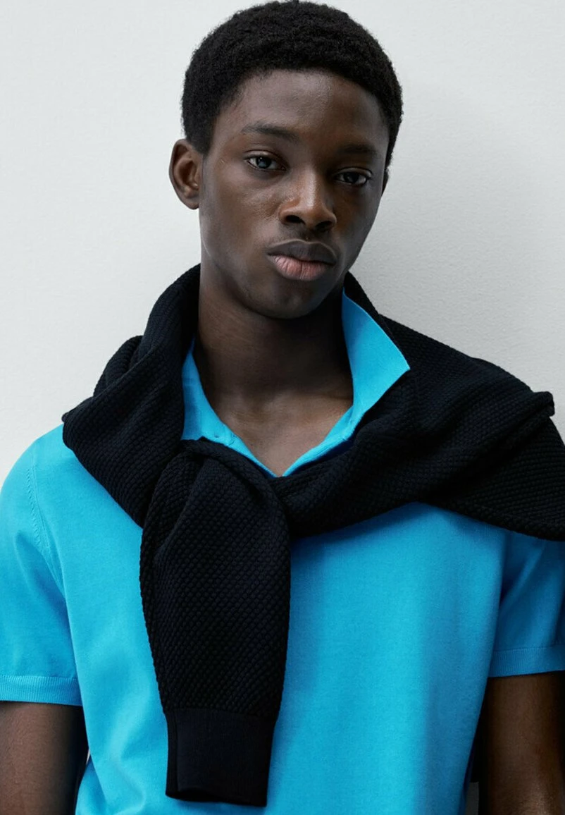 Massimo Dutti Short Sleeve- Polo Shirt - Blue 6 Massimo Dutti Short Sleeve- Polo Shirt - Blue - Image 4