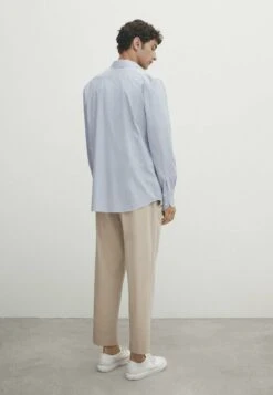 Massimo Dutti Micro-Stripe Two-Ply - Formal Shirt - Light Blue -Massimo Dutti Shop 34070d44b6744aa9974bb45b6b6476ad