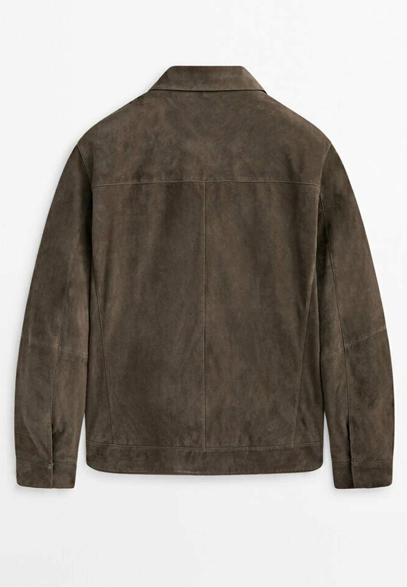 Massimo Dutti Trucker- Leather Jacket - Brown 8 Massimo Dutti Trucker- Leather Jacket - Brown - Image 6