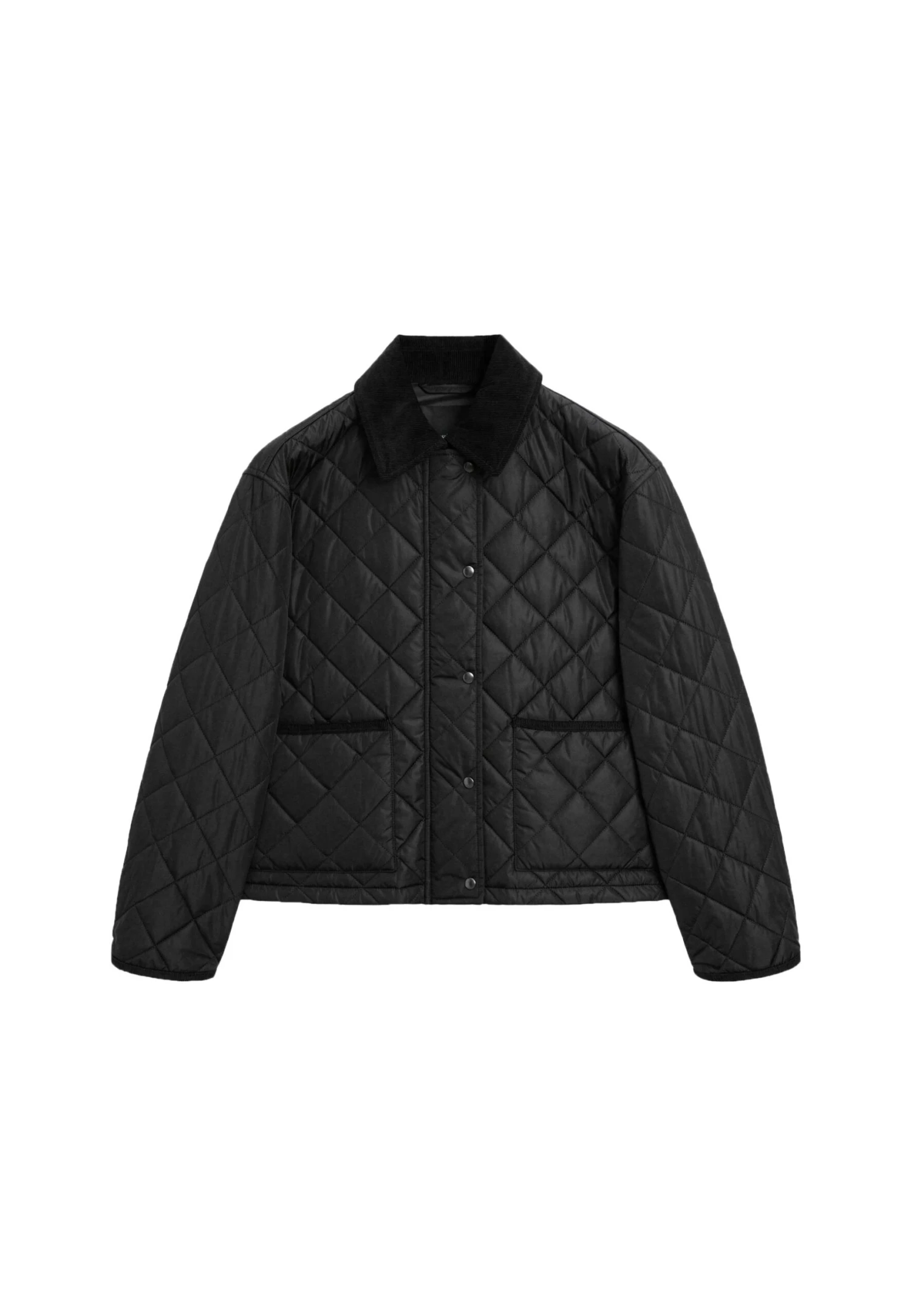 Massimo Dutti SHORT LIGHTWEIGHT WATER-REPELLENT CORDUROY PUFFER - Light Jacket - Black 5 Massimo Dutti SHORT LIGHTWEIGHT WATER-REPELLENT CORDUROY PUFFER - Light Jacket - Black - Image 3