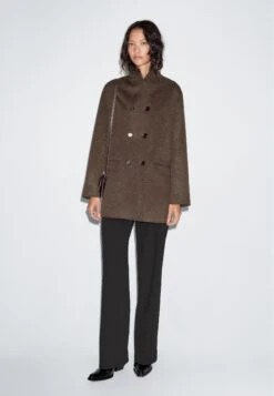 Massimo Dutti TUXEDO COLLAR - Classic Coat - Brown