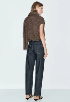 Massimo Dutti STRAIGHT-LEG HIGH-WAIST - Straight Leg Jeans - Dark Blue -Massimo Dutti Shop 342bc5febf5f4ba795376d66b865a4be