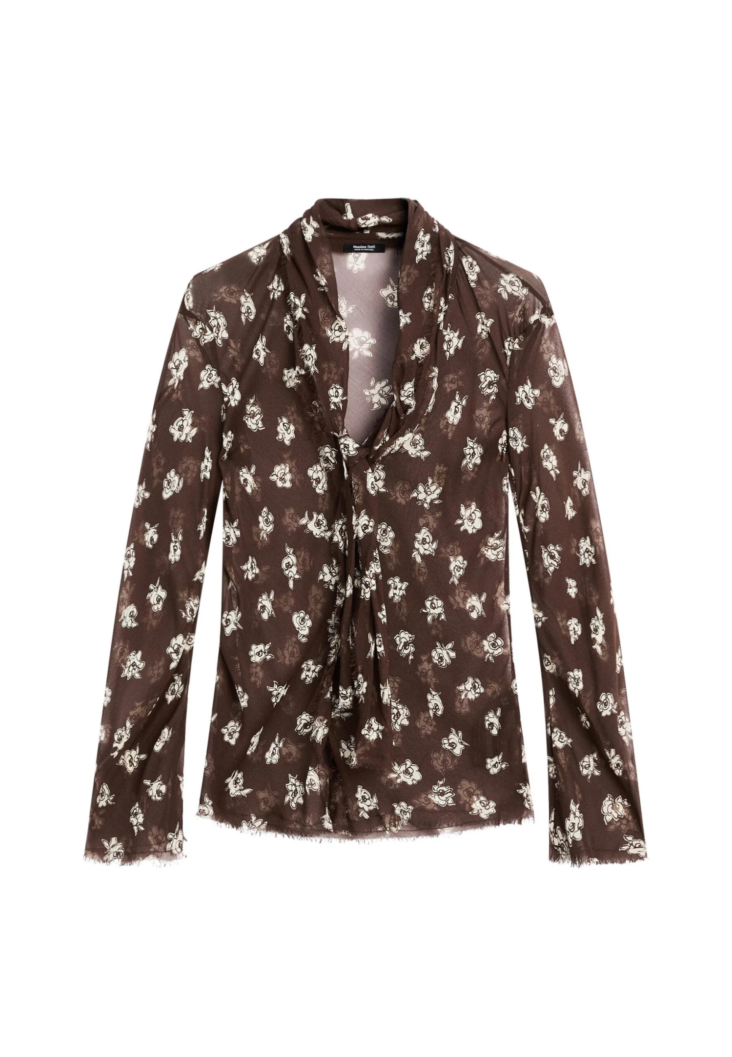 Massimo Dutti FLOWING GARMENT WITH SCARF COLLAR - Blouse - Mottled Dark Brown 7 Massimo Dutti FLOWING GARMENT WITH SCARF COLLAR - Blouse - Mottled Dark Brown - Image 5