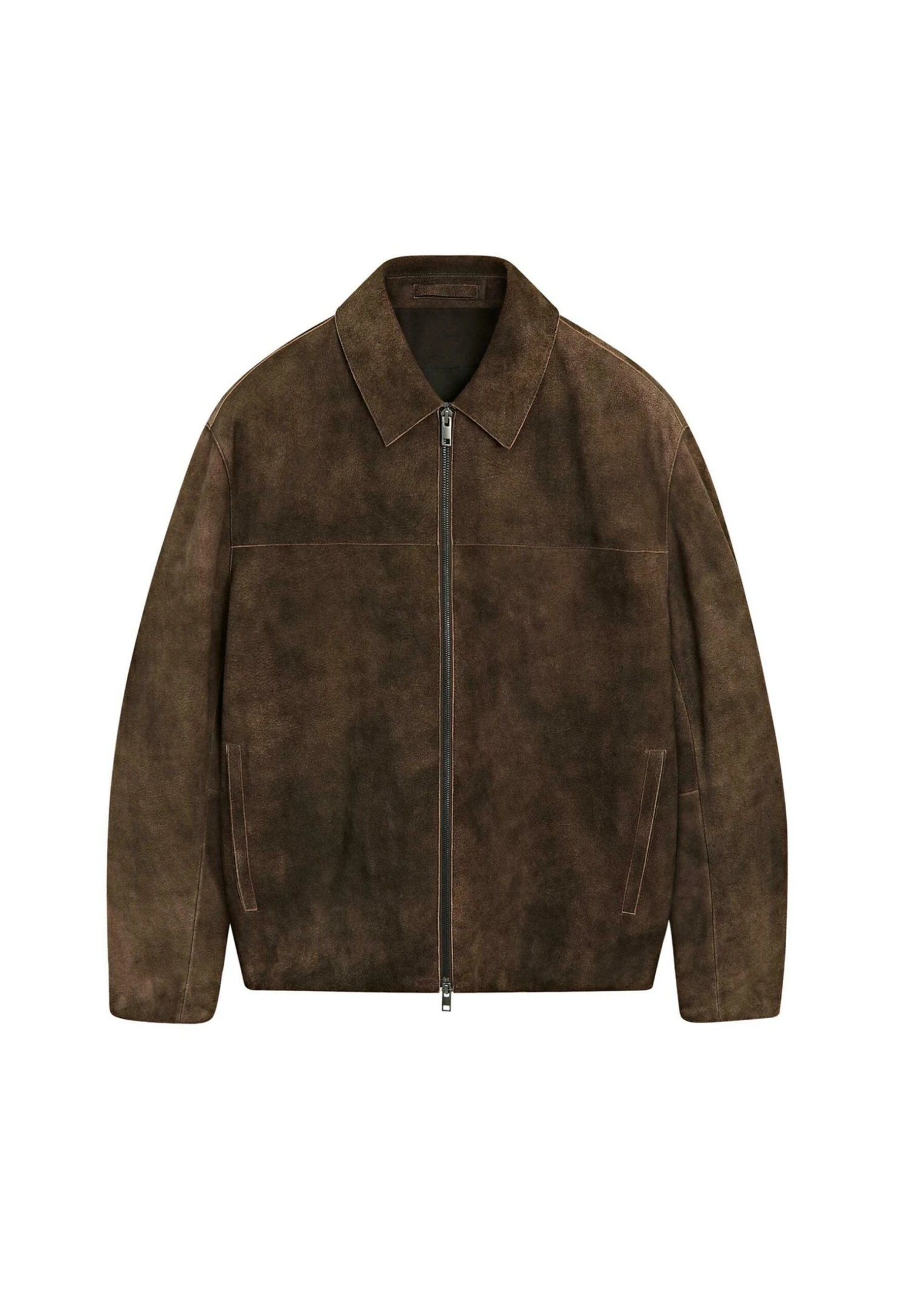 Massimo Dutti SUEDE FINISH WITH SIDE POCKETS - Leather Jacket - Dark Brown 8 Massimo Dutti SUEDE FINISH WITH SIDE POCKETS - Leather Jacket - Dark Brown - Image 6