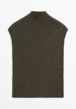 Massimo Dutti SLEEVELESS HIGH NECK SWEATER - Jumper - Mottled Dark Green -Massimo Dutti Shop 34520703de854a33a8e86718f1755932