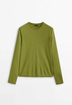 Massimo Dutti Crew Neck Blend - Sweatshirt - Green -Massimo Dutti Shop 3455debc000849129294b22f6caab2a6