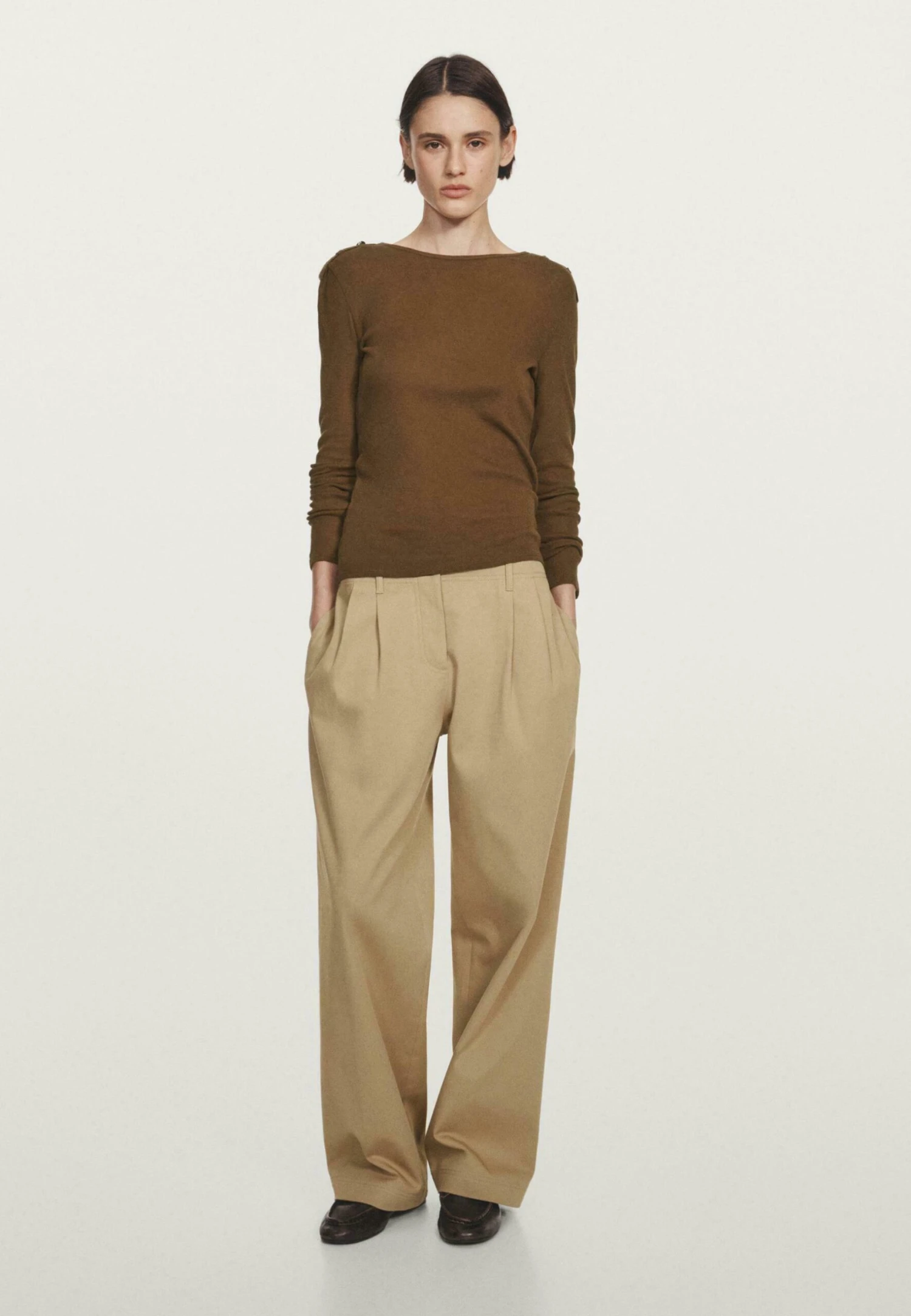 Massimo Dutti KNITWITH SHOULDER DETAIL - Jumper - Brown 7 Massimo Dutti KNITWITH SHOULDER DETAIL - Jumper - Brown - Image 5